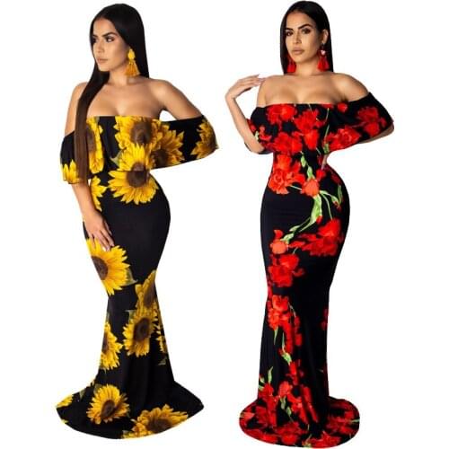 2021 Summer Popular Sexy Print Mid Waist Pullover One Way Collar Tube Top Temperament Commuter Yellow and Red Womens Clothing