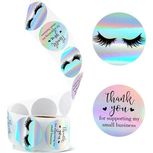 500pcs Thank You for Supporting My Small Business Stickers Eyelash Seal Labels Handmade Sticker for Candy Gift Box