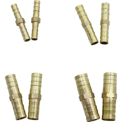 6/8/10/12mm barb Pipe joint Brass Straight Connector Gas Air Fuel Water Pipe Fittings Aquarium Plumbing Tube Adapter 30 Pcs