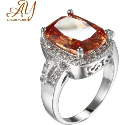 Anillos Yuzuk 925 Sterling Silver Square Topaz Gemstone Rings For Women Anniversary Party Jewelry Gift Drop Shipping