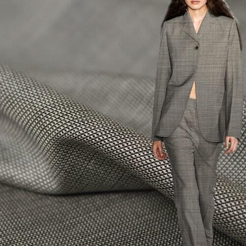 White Waxberry Japanese Grey Silk Worsted Wool Fabric Materials Women Suits Pants Sewing DIY cloth Tailor Textile Freeshipping