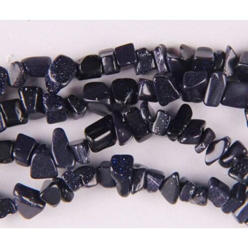 Blue Sandstone Chip Loose Beads Strand 32 Inch Jewelry For Woman Gift Making E016