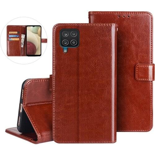 For Samsung Galaxy A12 Case 6.5" Leather Case On For Coque Samsung A12 Premium Magnetic Flip Wallet Cover Phone Cases Fundas