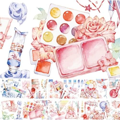 Colorful Pigment PET Special Oil Washi Tapes Bullet Journal Masking Tape Adhesive Tape DIY Scrapbooking Washi Stickers