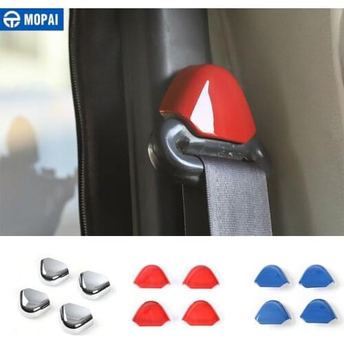 MOPAI ABS Car Interior Seat Safety Belt Buckle Decoration Cover Stickers for Jeep Wrangler TJ 1997-2006 Car Accessories Styling