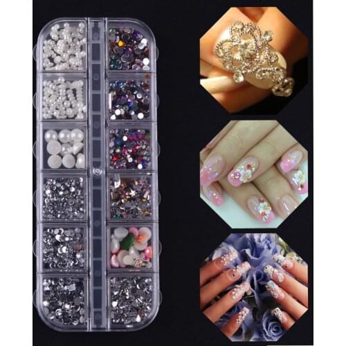 Nail Art Holder Transparent Organizer Diamond Painting Embroidery Cross Stitch DIY Craft Storage Case Sewing Accessories