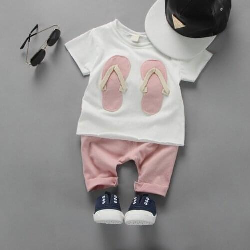 Baby Girls 1-2-3 Years Sweet Summer Clothing Set T-shirt + Shorts Cotton Two Piece Suit Infant Kids Costumes