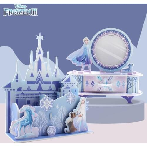Disney Princess Frozen Puzzle Exquisite Packaging Tabletop Ornaments Toy Children Paper 3D Puzzle Educational Toys for Children