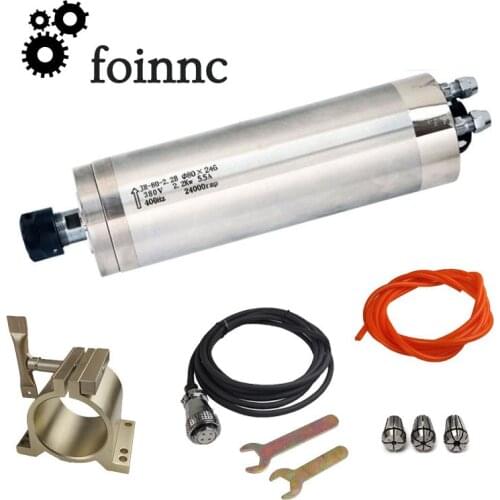 CNC Water Cooling Spindle Motor 80mm 2.2KW ER20 220V/380V 24000 rpm water Cooled Spindle For DIY CNC Milling Machine
