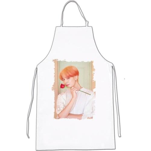 MERCHANDMANIA apron A3 BTS JIMIN MAP OF THE SOUL home kitchen cooking white polyester fiber custom offer