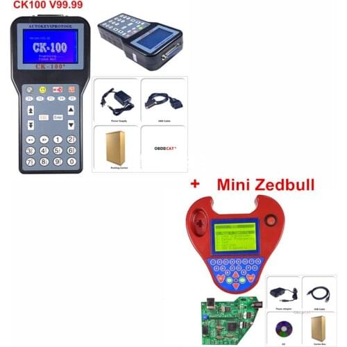 Quality A+ Smart Mini Zed Bull Key Transponder+ CK100 Auto Key Programmer V99.99 Newest Generation SBB Smart Mini Zedbull DHL