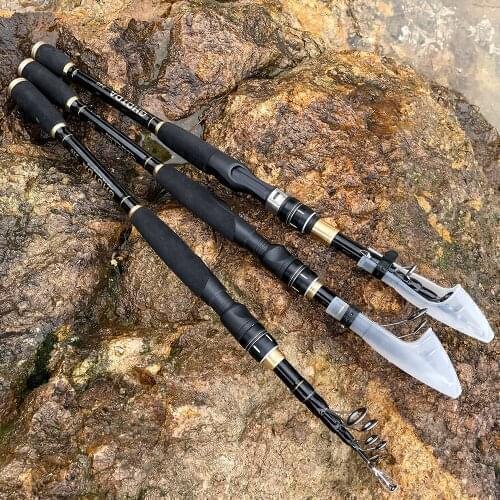 GHOTDA 1.6m1.8m 2.1m 2.4m Carbon Fishing Rod Telescopic Casting Spinning Fishing Rod Travel Fishing Tackle Lure Rod