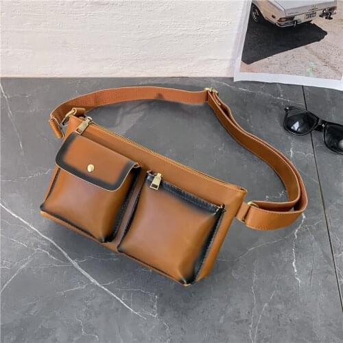 Xiao.p Men High Quality Pu Leather Waist Bag Unisex Waistbag Belt Bag Mobile Phone Zipper Pouch Packs Belt Bags Dropshipping