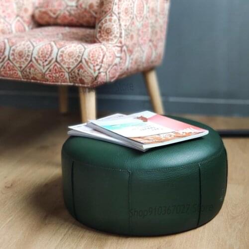 Round Low Stool For Shoe Changing Stool Creative Small Round Stool Lovers Small Leather Stool Childrens Bench Big Coffee Table