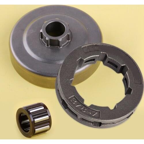 LETAOSK Metal 3/8"-7 Rim Chain Sprocket Clutch Drum And Needle Cage Bearing Fit For Stihl 044 046 MS440 MS460 Chainsaw