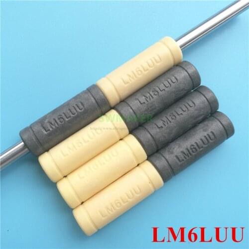 4pcs LM6LUU Solid Polymer Lengthen linear bearing gray 6x12x35mm 6mm shaft RJMPT-01-06 for Ultimaker Wanhao D6 Reprap 3D printer