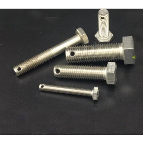 M6 M8 Hexagon head Screw External Hex Tail With holes Bolts Screws