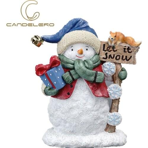 Interior Statue Decoration Christmas Snowman Mold Sculptures Figurines For Interior Room Ornaments Home Decor Craft Accessories