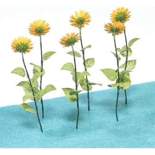 1/32 1/35 1/48 Scale Model Scenes Paper Sunflowers Paper Plant for Dioramas Laser Cutting Paper Plant Decoration Accessories