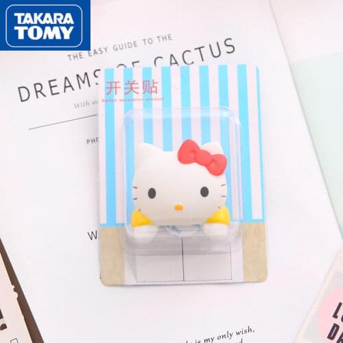 TAKARA TOMY cute cartoon Hello Kitty switch stickers wall stickers simple household anti-dirty socket cover decorative stickers