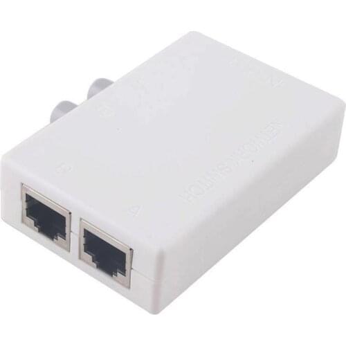 Mini 2 Port RJ45 RJ-45 Network Switch Ethernet Network Box Switcher Dual 2 Way Port Manual Sharing Switch Adapter HUB #44424