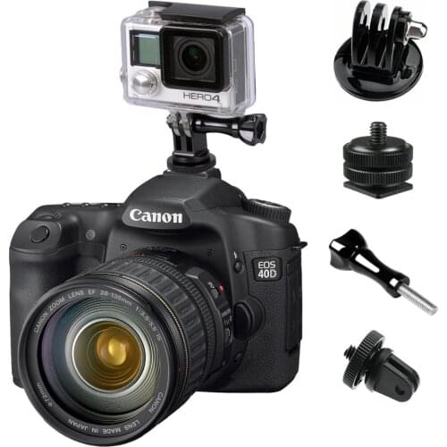 GoPro Hero Mounting Bundle w/Hot Shoe Adapter, Tripod Mount Thumb Screw for Hero 5 4+ 4 3+ Session Black Silver White Action Cam