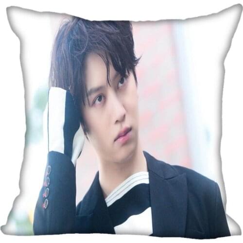 Custom Kpop Super Junior Kim HeeChul Printed Square silk Pillowcases 40x40cm,35x35cm One Side Satin Pillowcase Custom Logo