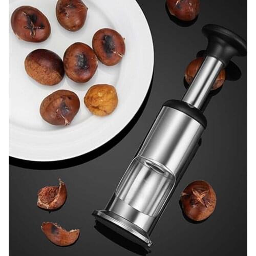 Stainless Steel Manual Chestnut Opener Nutcracker Sheller Peeler Tool Kitchen 87HA