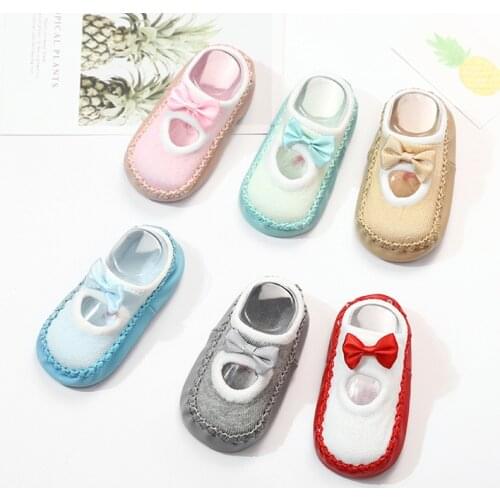 Baby Socks Breathable Soles Infant Bow Sock Newborn Children Indoor Floor Socks Shoes Anti Slip Soft Sole Sock