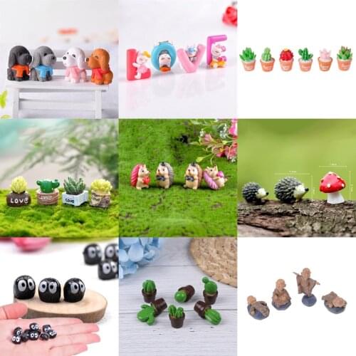 Kawaii Elephant Figurine Aniamls Decor Mini Fairy Garden Animal Statue Miniature Resin