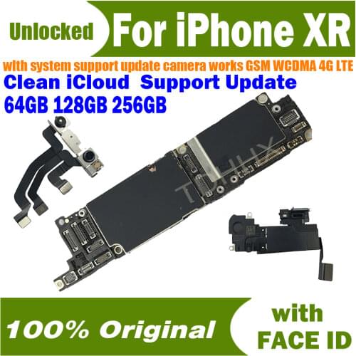 For iphone XR motherboard unlocked new IOS update logic board XR original replaced board 64GB/256GB/128GB mainboard
