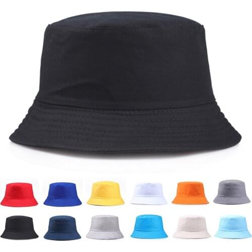 Solid color Bucket Hat Brand Summer Hat Women Men Panama Flat Caps Sun embroidery Visor Fishing Fisherman basis Bob Hats