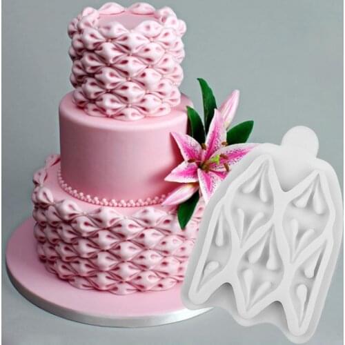 Easy Fabric Puff Mould Silicone Fodant Mold For Cake Decorating Tools Sugarcrafts Chocolate Cookies Cake Molds DIY Baking Tools