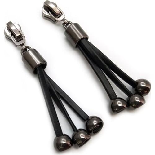 Zipper Sliders Metal Nylon Resin 8# 5# Head Leather Zipper Puller Pull Strap Cord Zip DIY Apparel Backpack Sewing Accessories