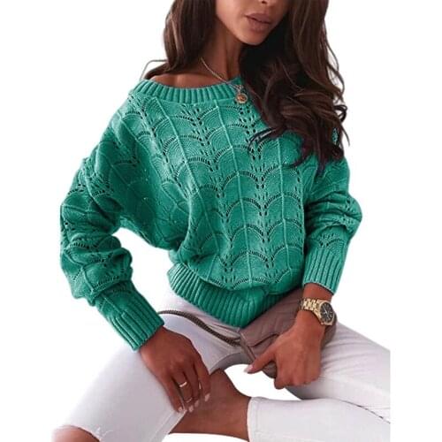 Hollow Out Knit Cardigan Sweater For Woman 2021 Autumn New Thin Beach Coverall Full Bat Sleeve Strapless Sweater Womens Clothes