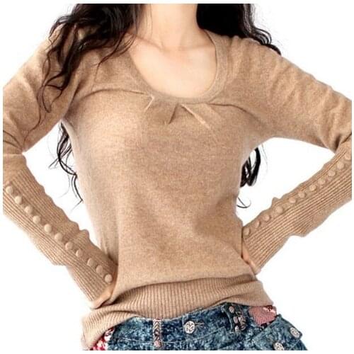 New Cashmere Sweater Women sweaters and pullovers Female round neck Knitted Sweater Long Sleeve Wool Pullover Women Coat S07