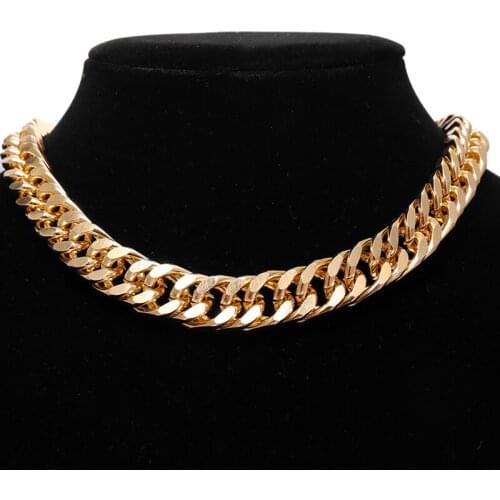 IF YOU Miami Punk Gold Chain Choker Necklace for Women Men Trendy Hip Hop Big Chunky Thick Chain Choker Necklaces Jewelry 2021