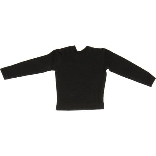 1:6 Black Long Sleeve T-shirt for 12 inch Action Figure BBI Dragon