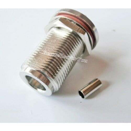 1Pcs Connector N Female Jack Bulkhead Crimp RG174 RG316 LMR100 Cable Lengthen Body