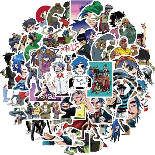 10/30/50pcs Gorillaz Music Band Cartoon Stickers Decal DIY Motorcycle Phone Laptop Luggage Guitar Car Graffiti Sticker Kids Toy