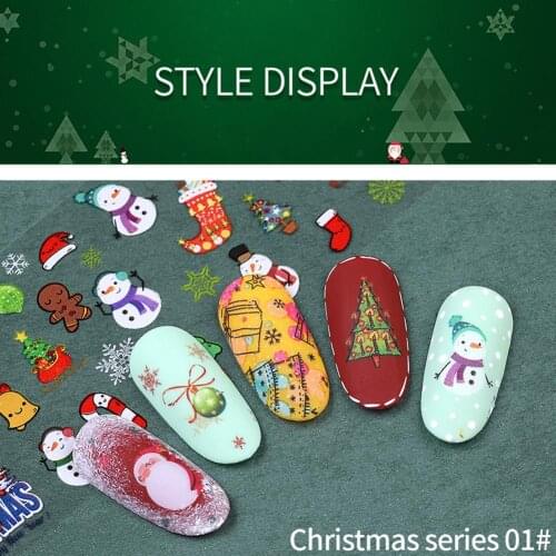 10pcs DIY Christmas Nails Stickers Snowflake Starry Sky Wraps Women Beauty Decor Skillful Design and Exquisite Appearance