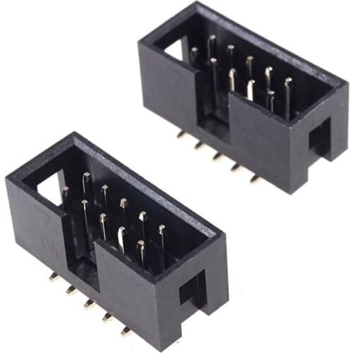 1000 Pcs SMT 2.54mm 2x5 Pin 10 P shrouded Box header IDC Socket straight Male 2 rows 2.54 SMD PCB reflow solder