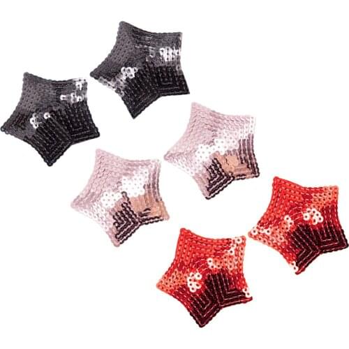 2 pcs Womens Nipple Cover- Star Shape Sequins Pasties Intimates Reusable Sticker 3 Colors
