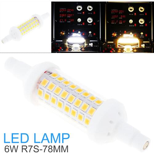 450LM 6W 64 LEDs 78mm R7S SMD 2835 360 Degrees Dimmable Cool / Warm White with Horizontal Plug Corn Light / Replace Halogen Lamp