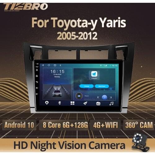 2IDN Android 10 Car Radio For Toyota-y Yaris 2005-2012 Car Multimedia Video Player GPS Navigation Bluetooth 2din Autoradio DVD