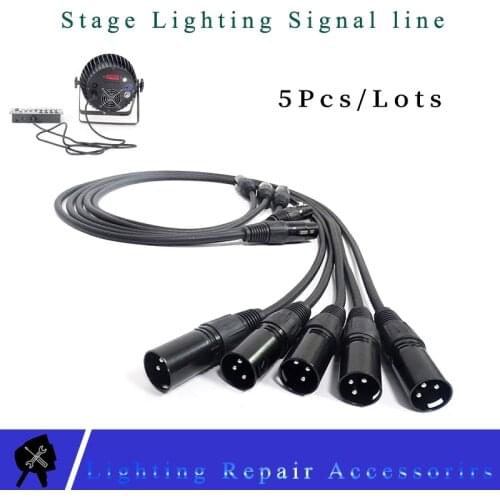 5Pcs/lots Led Par Light Connection Cable 3-PIN DMX Cable 1M/2M/3M/4M/5M/6M/7M/8M/9M/10M DMX Signal Line Used For Stage Light