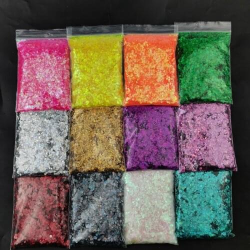 50g/pack Fine Holographic Nail Glitter Powder Laser Silver Nail Sequins Hexagon Shape Polish Manicure Nails Art Decoration