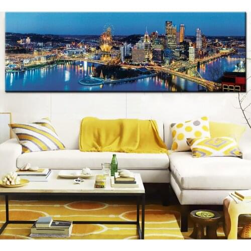 Large size Europe city Painting Baltimore,Pittsburgh,5D Diamond Embroidery Mosaic full square round drill pop Murals