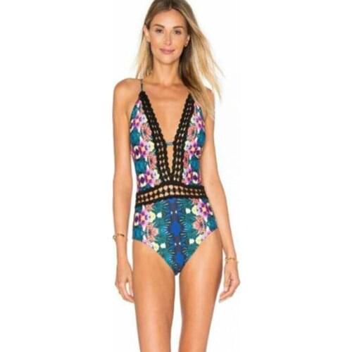 One Piece Swimsuit Sexy Swimwear Women Snake Print Vintage Swimsuit Bodysuit Sexy Swimming Suit