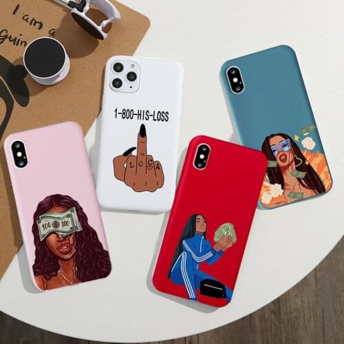 JAMULAR MAKE MONEY Not Friends Kash Afro Black Girl Fundas Phone Case For iPhone X XS MAX SE 2020 7 11 Pro XR 8 6Plus Soft Cover